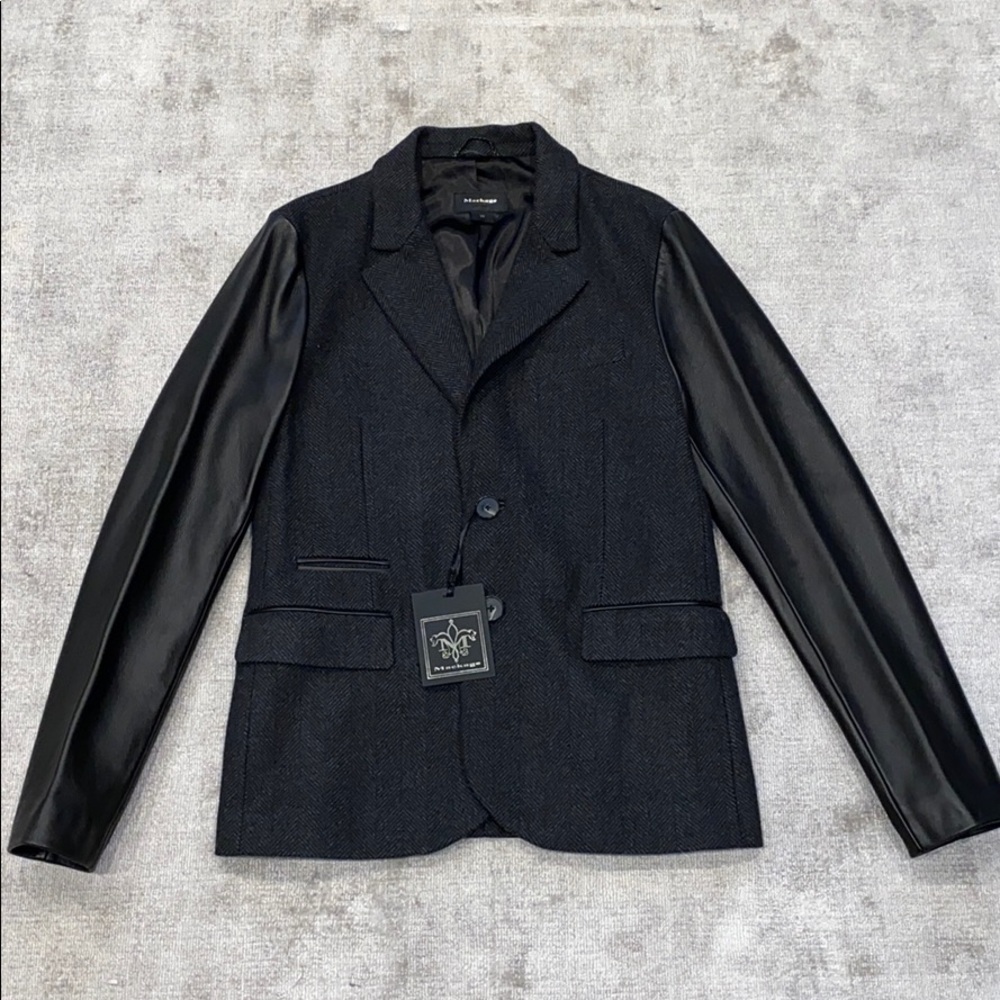 Mackage wool and leather sleeve jacket